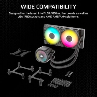 קירור נוזלי Corsair iCUE NAUTILUS 240 RS RGB Black 240mm AIO