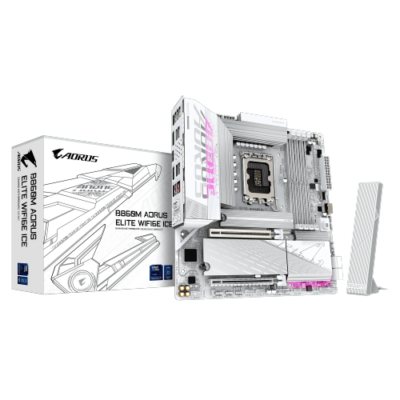לוח אם Gigabyte B860M AORUS ELITE WIFI6E ICE