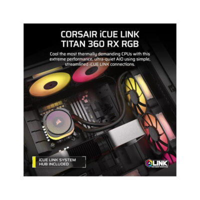 קירור נוזלי Corsair iCUE TITAN 360 RX RGB Black 360mm AIO