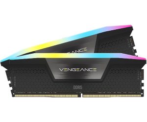 זכרון למחשב נייח CORSAIR VENGEANCE RGB 64GB 2x32GB DDR5 6000MHz C30