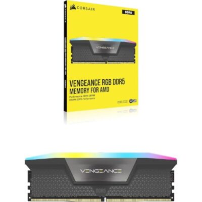 זכרון למחשב נייח CORSAIR VENGEANCE RGB 16GB DDR5 6000MHz C36 EXPO