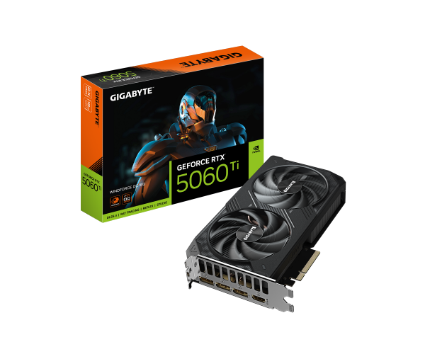 כרטיס מסך Gigabyte RTX 5060 Ti WindForce 2 OC 16GB