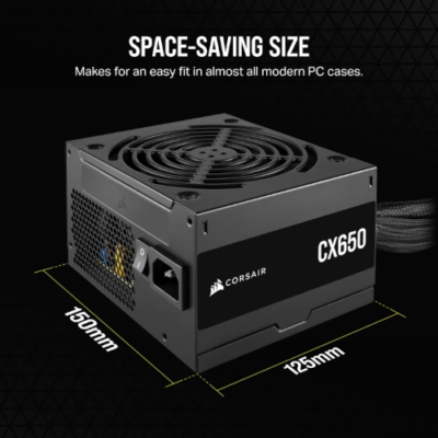 ספק כוח CORASIR CX650 Non modular 650W 80 Plus Bronz PSU