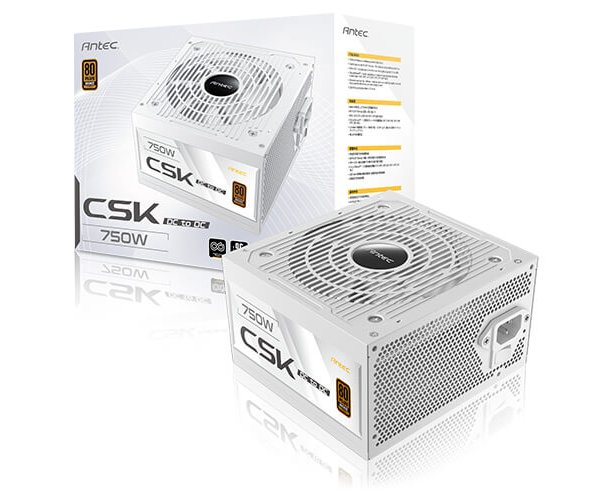 ספק כוח לבן ANTEC CSK 750DC Non-Modular 750W 80 PLUS Bronze