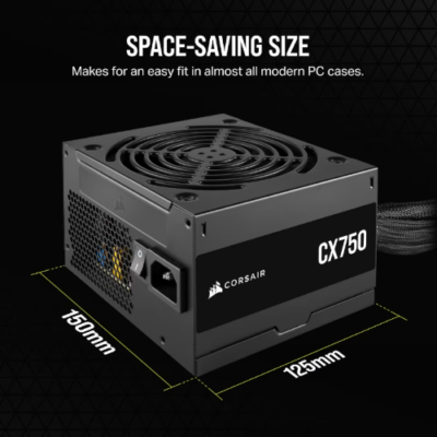 ספק כוח CORASIR CX750 Non modular750W 80 Plus Bronz PSU