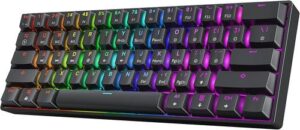 מקלדת גיימינג מכאנית חוטית מוקטנת 60% חברת HK GAMING דגם GK61 - בצבע שחור