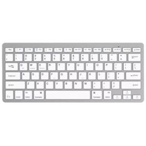 מקלדת Bluetooth אלחוטית Gold Touch - צבע כסוף עם מקשים לבנים