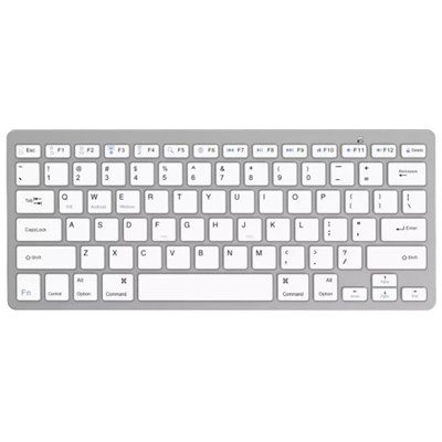 מקלדת Bluetooth אלחוטית Gold Touch - צבע כסוף עם מקשים לבנים