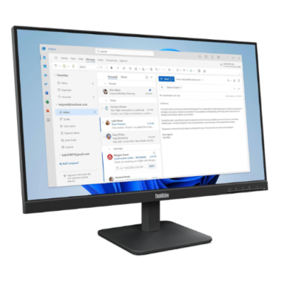 מסך ThinkVision S24-4e 4ms 100Hz FHD IPS 23.8 HDMI VGA Black Vesa