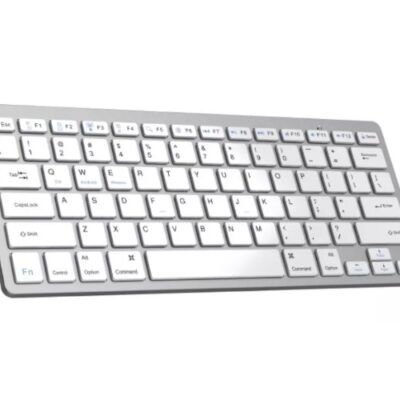 מקלדת Bluetooth אלחוטית Gold Touch - צבע כסוף עם מקשים לבנים