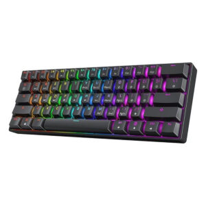 מקלדת גיימינג מכאנית חוטית מוקטנת 60% חברת HK GAMING דגם GK61 - בצבע שחור