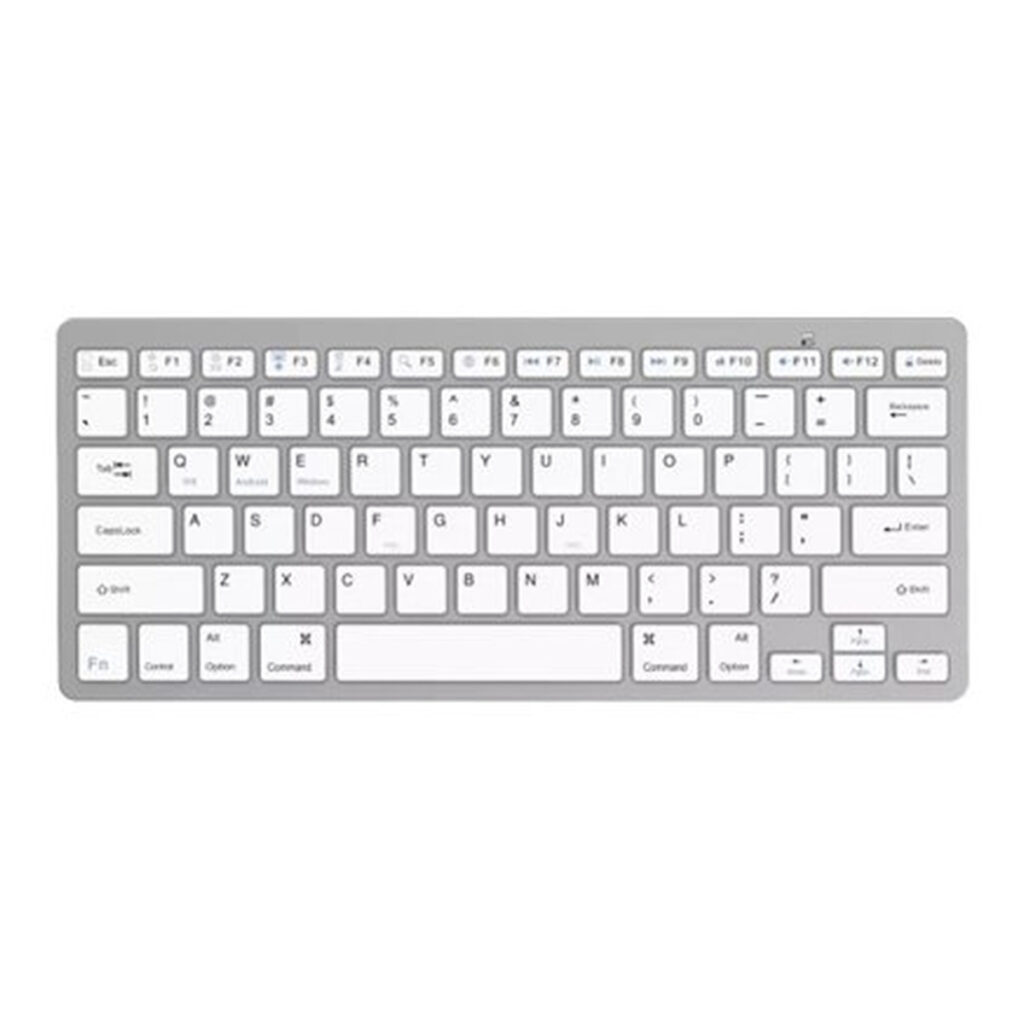 מקלדת Bluetooth אלחוטית Gold Touch - צבע כסוף עם מקשים לבנים