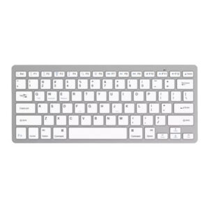 מקלדת Bluetooth אלחוטית Gold Touch - צבע כסוף עם מקשים לבנים