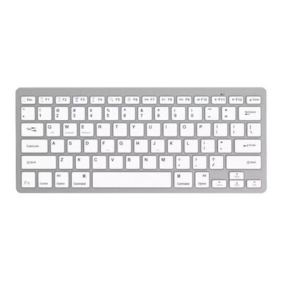 מקלדת Bluetooth אלחוטית Gold Touch - צבע כסוף עם מקשים לבנים
