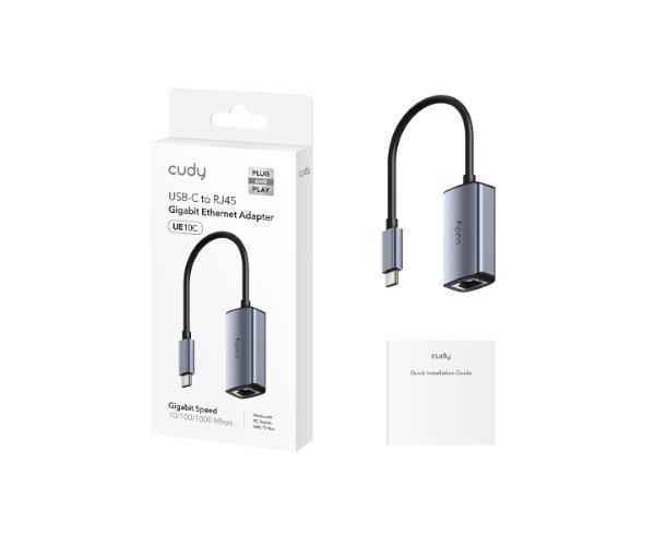 כרטיס רשת CUDY UE10C USB-C TO RJ45 UP TO 1GB