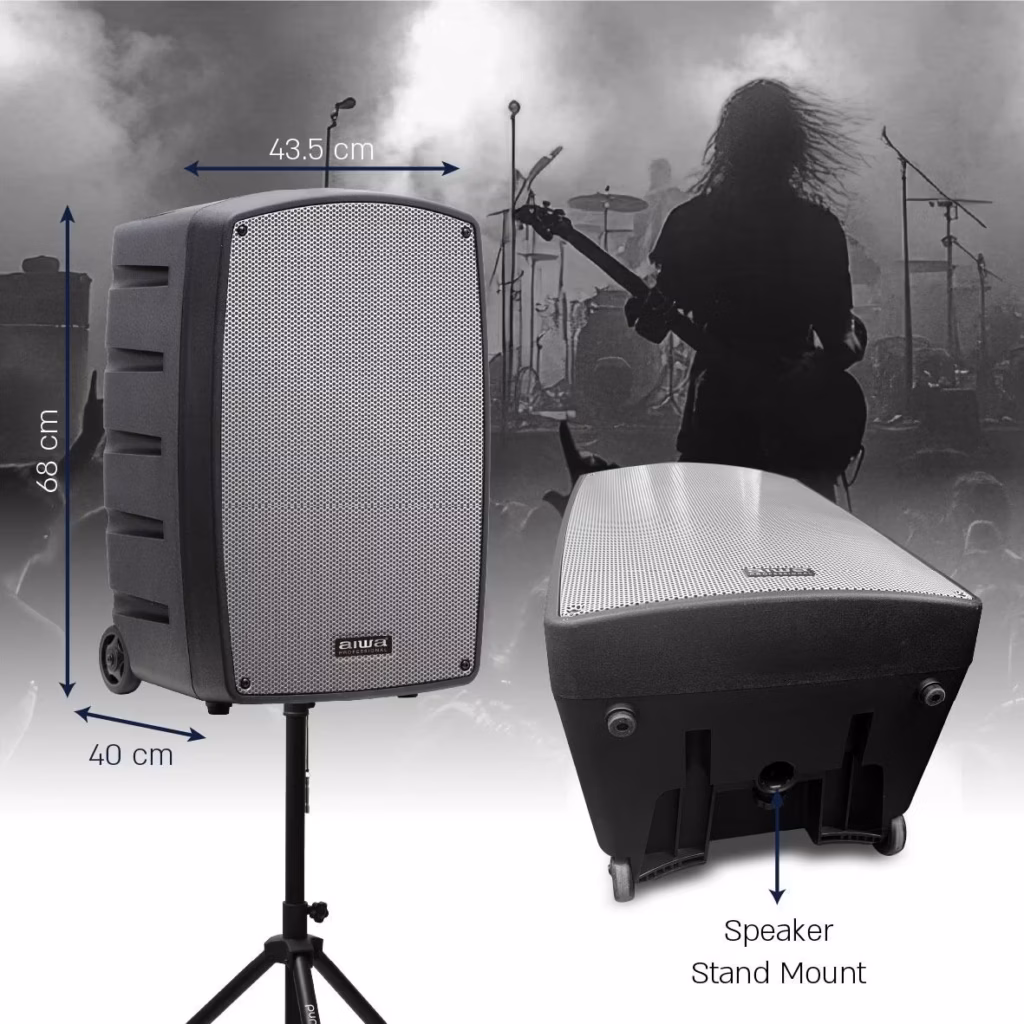 מערכת הגברה ניידת 2 מיקרופונים TSUNAMI-12 איווה AIWA