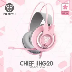 אוזניות גיימינג ורודות FANTECH HG20