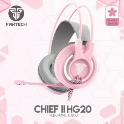 אוזניות גיימינג ורודות FANTECH HG20