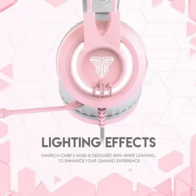 אוזניות גיימינג ורודות FANTECH HG20