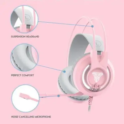אוזניות גיימינג ורודות FANTECH HG20