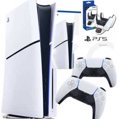PS5 Console Mgm PlayStation 5 Slim 1TB Blu-Ray 2 Controllers Dual Charger