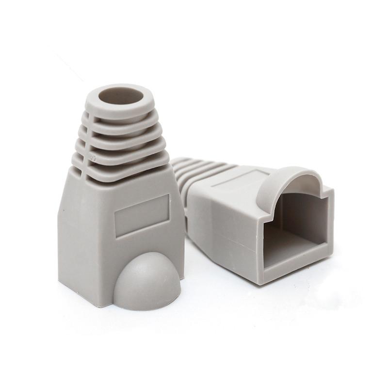 מגן פלסטיק לתקע רשת 100 יח RJ45 Boot grey