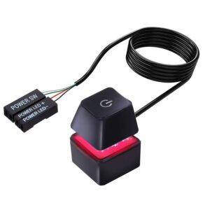 PC Power Reset Button RGB שחור – כפתור הפעלה ואיפוס חיצוני