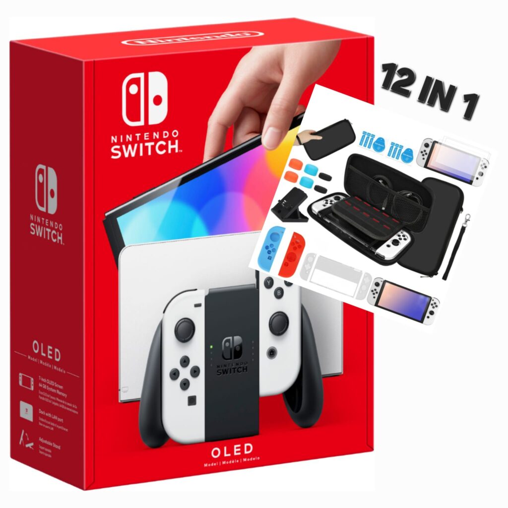 Nintendo Switch OLED White ערכת אביזרים 12IN1