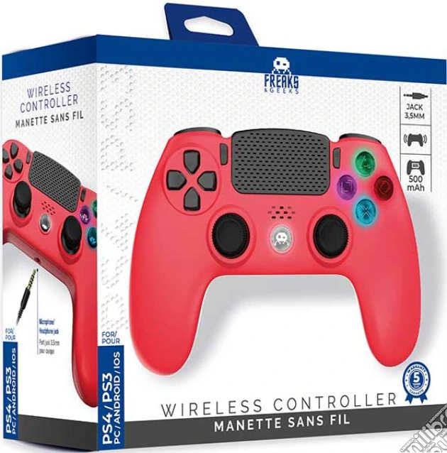 בקר אלחוטי Freaks ל-PlayStation 4 בצבע אדום V2
