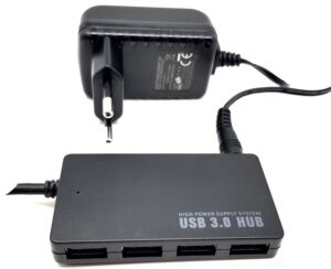 HUB USB3.0 4PORT + POWER SUPPLY Gold Touch