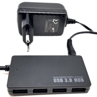 HUB USB3.0 4PORT + POWER SUPPLY Gold Touch