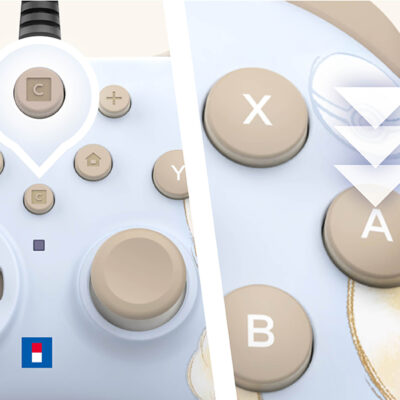 בקר חוטי HoriPad ל-Nintendo Switch 2 בעיצוב Eevee Cottagecore