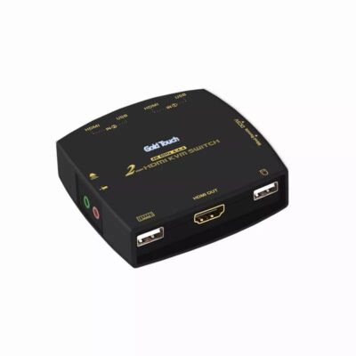 KVM SWITCH 2 Ports HDMI 2.O KVM Wired Remote Switch With Cables 4k@60Hz GOLD TOUCH