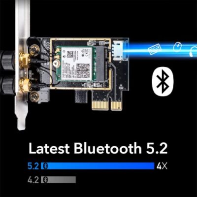 כ.רשת אלחוטי Cudy WE3000 AX200 WIFI 6 Bluetooth 5.2 PCI-E