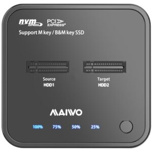 Maiwo K3016P Dual-bay USB3.2 Gen2 Type-C to NVMe M.2 SSD