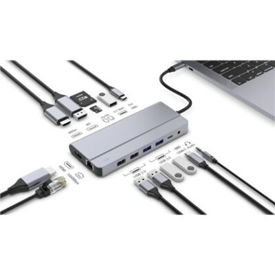 Protec 14-in-1 DM515 USB-C Hub HDMI ×2, DP, USB ×3, LAN Docking
