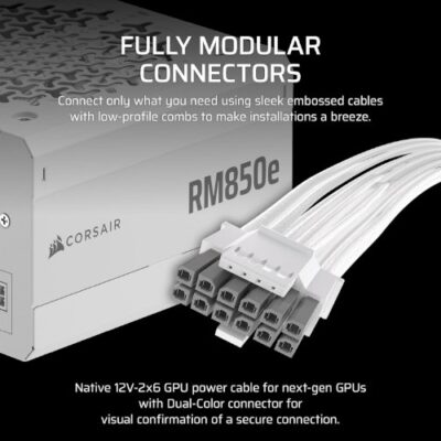 ספק  Corsair RM850e ATX3.1 Fully modular 80Plus Gold White