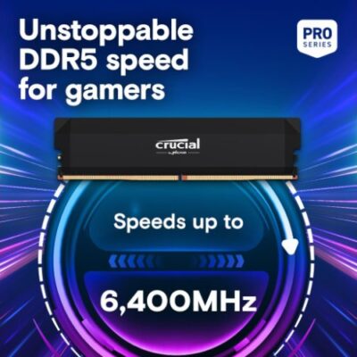 זכרון Crucial 32GB DDR5 Pro Overclocking 6400MHZ 1.35V C40 Black