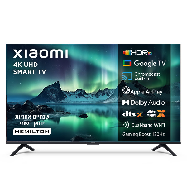 טלוויזיה ''65 4K שיאומי דגם Xiaomi TV A 65'' (2026)