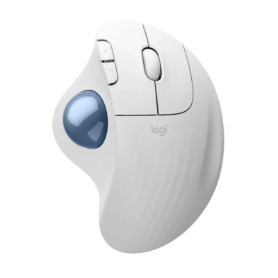 עכבר Logitech M575S TrackBall Off-White Blue Ball 2000DPI BT