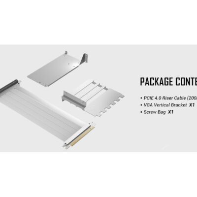 כבל ומתאם לכ.מסך Antec PCI-E 4.0 Riser Cable With Bracket WHITE