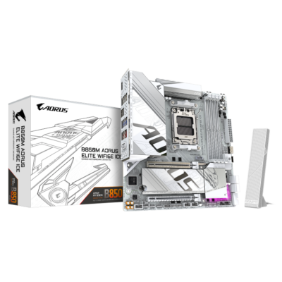 לוח אם Gigabyte B850M AORUS ELITE WIFI6E ICE M-ATX DDR5 AM5 2.5GB