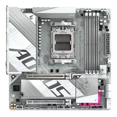 לוח אם Gigabyte B850M AORUS ELITE WIFI6E ICE M-ATX DDR5 AM5 2.5GB