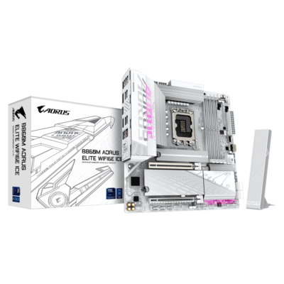 לוח למעבד דור 15 Gigabyte B860M AORUS ELITE WIFI6E ICE ATX 2.5GB