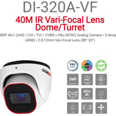 מצלמת כיפה Provision AHD DI-320A-VF 2MP Vari-Focal 40M IR