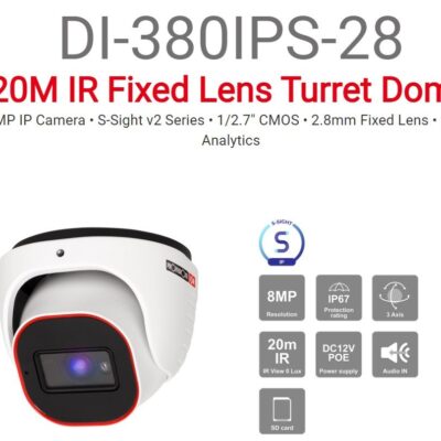 מצלמת כיפה Provision IP 8MP DI-380IPS-28 POE