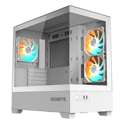 מארז לבן GIGABYTE C201 PANORAMIC ICE Micro-ATX 3XARGB Fans