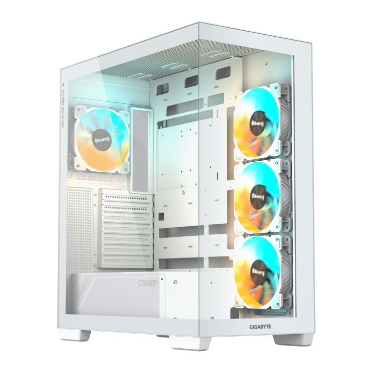 מארז לבן GIGABYTE C500 PANORAMIC STEALTH ICE Mid-Tower ATX