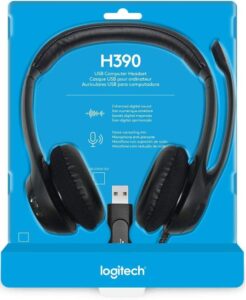 אוזניות ומיקרופון Logitech H390 USB Headphones Black