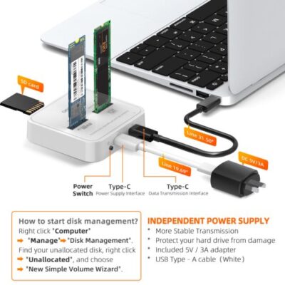 תחנת עגינה לדיסקים MAIVO Type-C to M.2/NVME Plus Card Reader